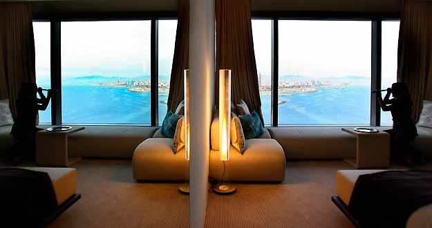 Vista de una de las habitaciones del hotel Vela