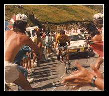 Perico Delgado en el Tour de 1988 en la subida a a Luz Ardiden