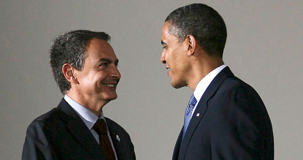 Zapatero y Obama en el G-8