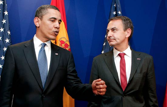 Zapatero, satisfecho de su reuni�n con el presidente Obama