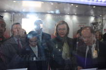 La presidenta de Arag&oacute;n, Luisa Fernanda Rudi, y el director de RNE, Benigno Moreno, en el acto de presentaci&oacute;n de la muestra.